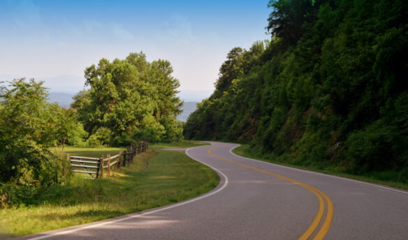 winding road through mountain