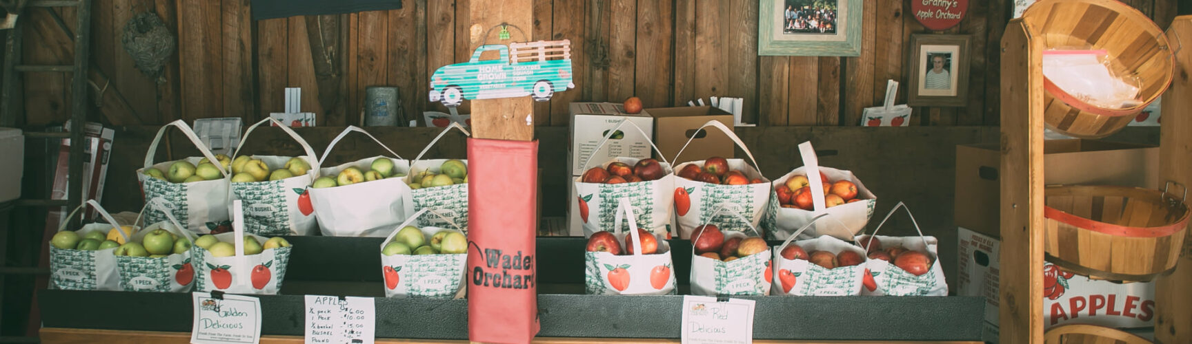 Apple display at farmstand
